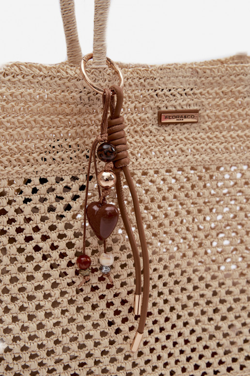 Tressé Sac à main/sac Acheteur GrandBrelokiem Brillammentbeige Lucette