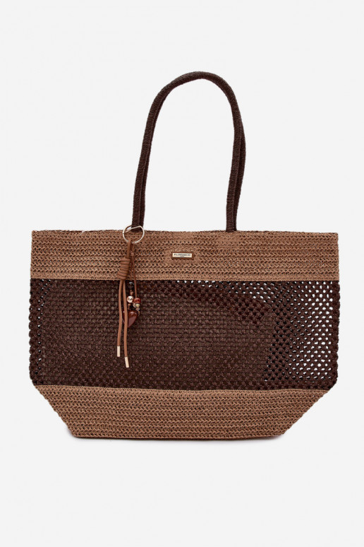 Geflochten Handtasche/Tasche Käufer GroßBrelokiem Braun Lucette