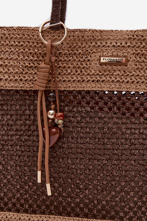 Geflochten Handtasche/Tasche Käufer GroßBrelokiem Braun Lucette