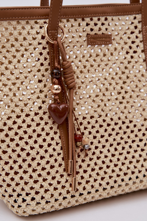 Tressé Ordinateur de poche Typu AcheteurBrelokiem couleur ivoire Noella