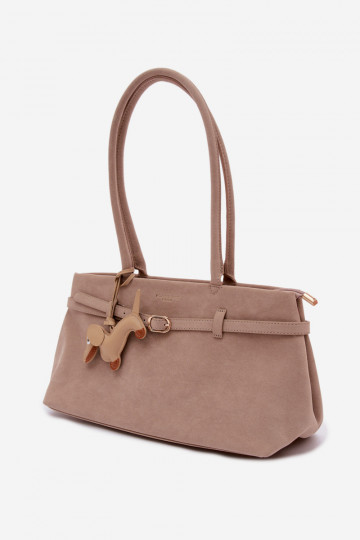 Tasche aus Kunstwildleder mit Reißverschluss in elfenbeinfarben Noellea 2