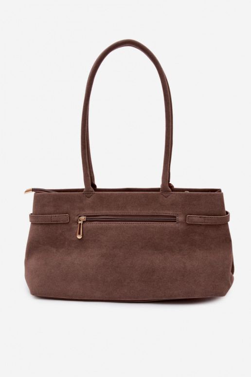 HandtasImitacji van suèdeu ZaInieszka Jamnik Donkerbeige Noellea