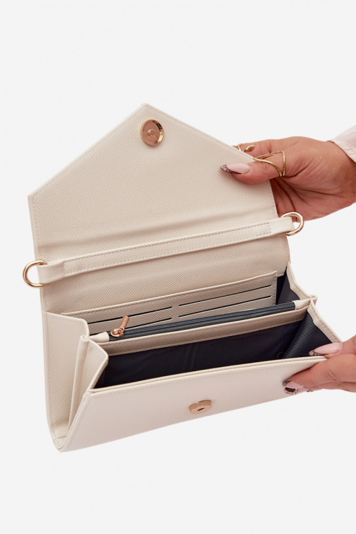 Handtas soort envelop Portemonnee tInee in een met decoratieve strepen Helderbeige Pauline