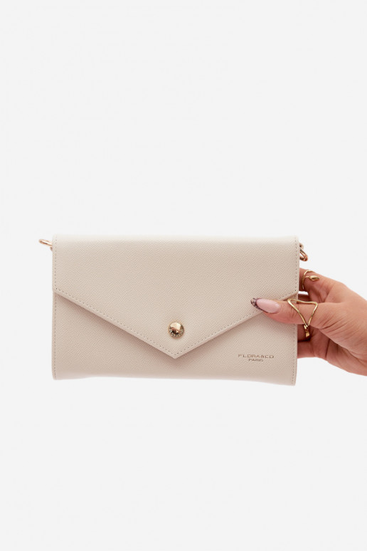 Handtas soort envelop Portemonnee tInee in een met decoratieve strepen Helderbeige Pauline