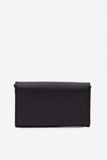 Sac enveloppe portefeuille deux en un avec bandes décoratives couleur noire Pauline 2