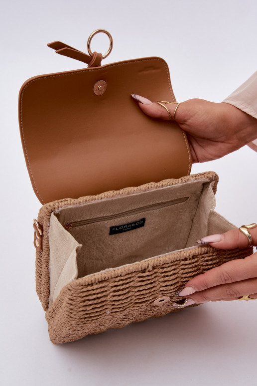 Tressé Un petit sac à main avec des chaînes Brun Renara