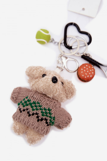 Breloczek ZaZuieszka Do Torebki Kluczy Teddybären IN SZueterku RakietaPiłką Hamburger Silberfarbe 2