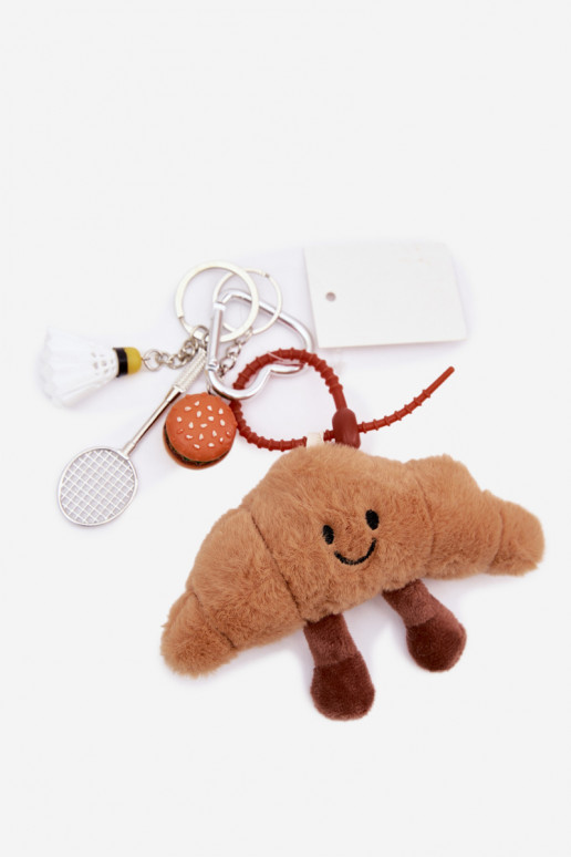 Breloczek ZaZuieszka Do Torebki Kluczy Rogalik Rakieta Lotka Hamburger elfenbeinfarbe