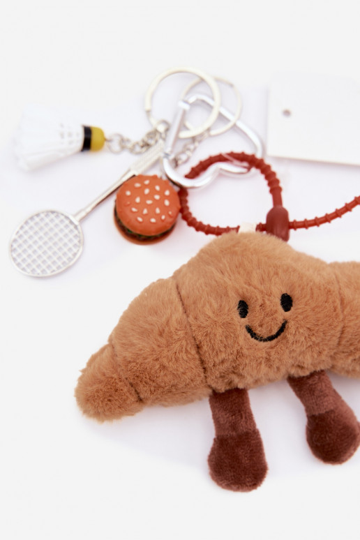 Breloczek ZaÀieszka Do Torebki Kluczy Rogalik Rakieta Lotka Hamburger couleur ivoire