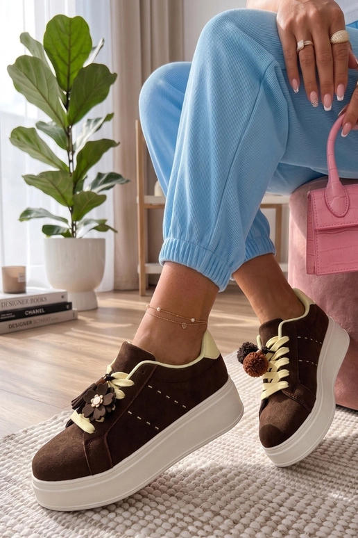 Baskets brunes sur plateforme Oktawia