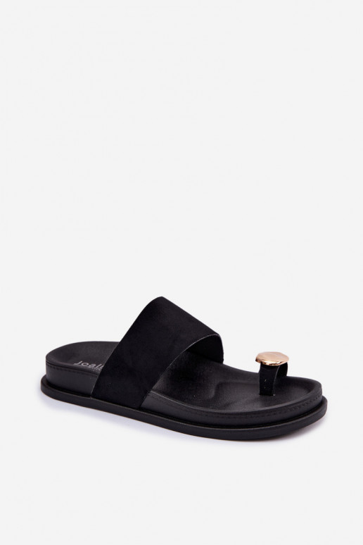 Chaussons noirs pour femmes avec détails dorés Felinae