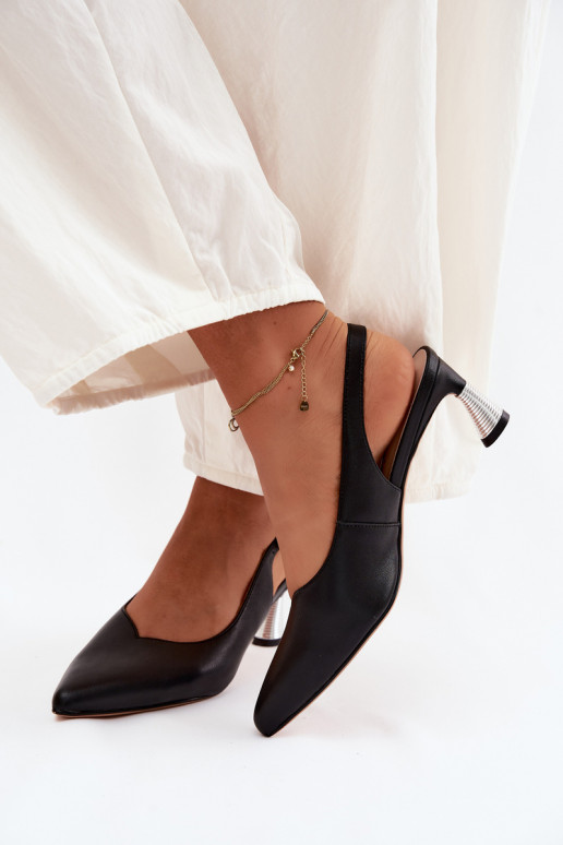 Schwarze Damen-Sandalen mit Absätzen Vinceza 66922