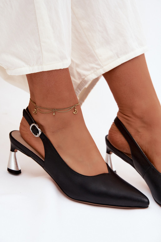Schwarze Damen-Sandalen mit Absätzen Vinceza 66922