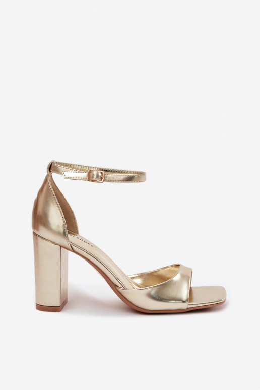 Gouden dames hoge hakken sandalen van faux leer Melvra