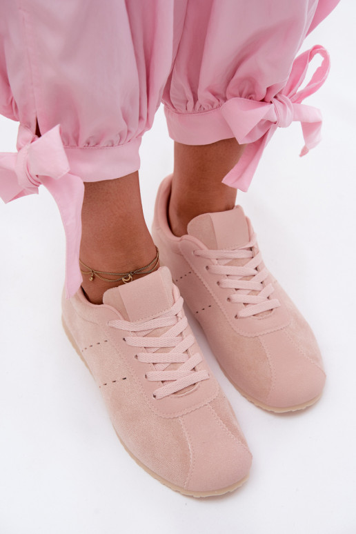 Sneakers Stilvollllschuhe Femininaus Öko-INildlederu Niedrig pinke Farbe Melvelin