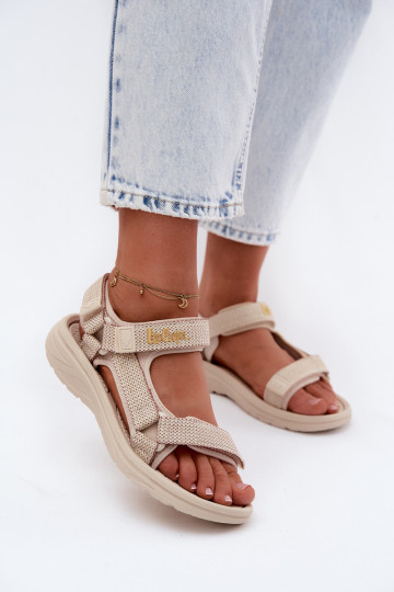 Zandkleurige dames sandalen Lee Cooper LCIN-26-34-4431L 2