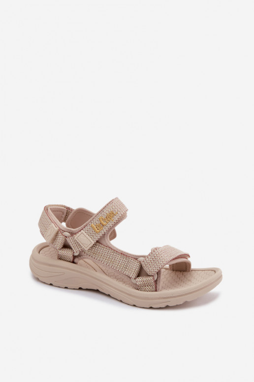 Zandkleurige dames sandalen Lee Cooper LCIN-26-34-4431L
