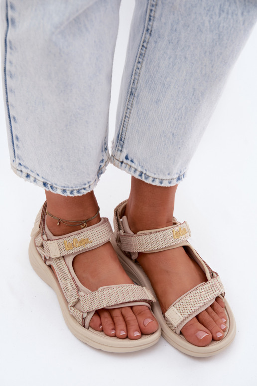 Sandfarbene Damen-Sandalen Lee Cooper LCIN-26-34-4431L