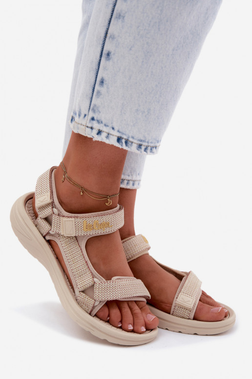 Zandkleurige dames sandalen Lee Cooper LCIN-26-34-4431L