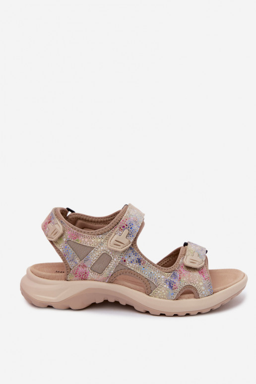 Sandales en cuir multicolores à motifs pour femmes de style sportif Morenia