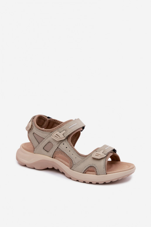 Zandkleurige dames sandalen in sportieve stijl Morenia