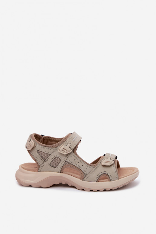 Zandkleurige dames sandalen in sportieve stijl Morenia