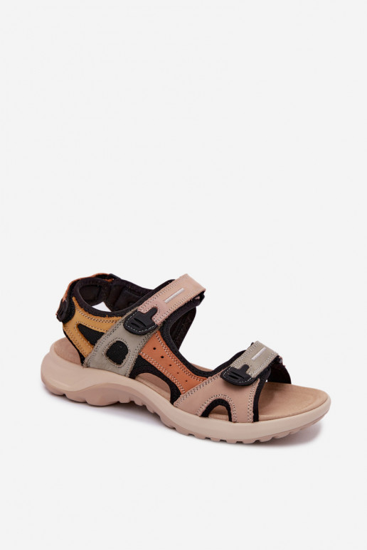 Sandales pour femmes orange et noires de style sportif Morenia
