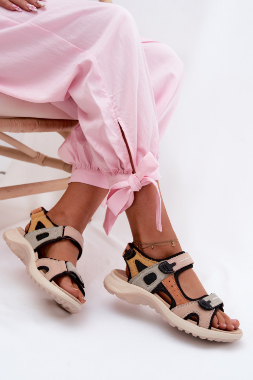 Sandales pour femmes orange et noires de style sportif Morenia