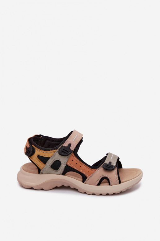 Oranje en zwarte dames sandalen in sportieve stijl Morenia