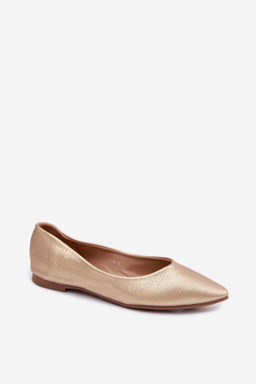 Ballerinas aus Kunstleder in Goldfarbe Nelisa