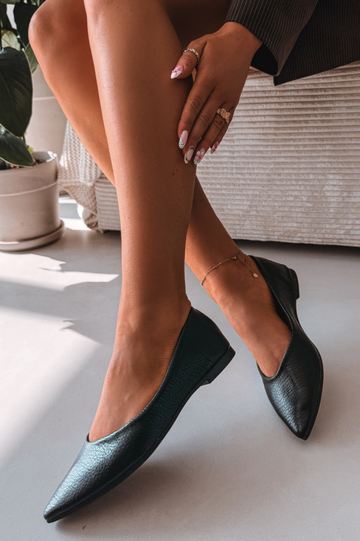 Ballerines en simili cuir noires Nelisa