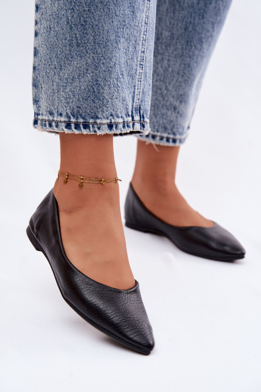 Ballerines en simili cuir noires Nelisa