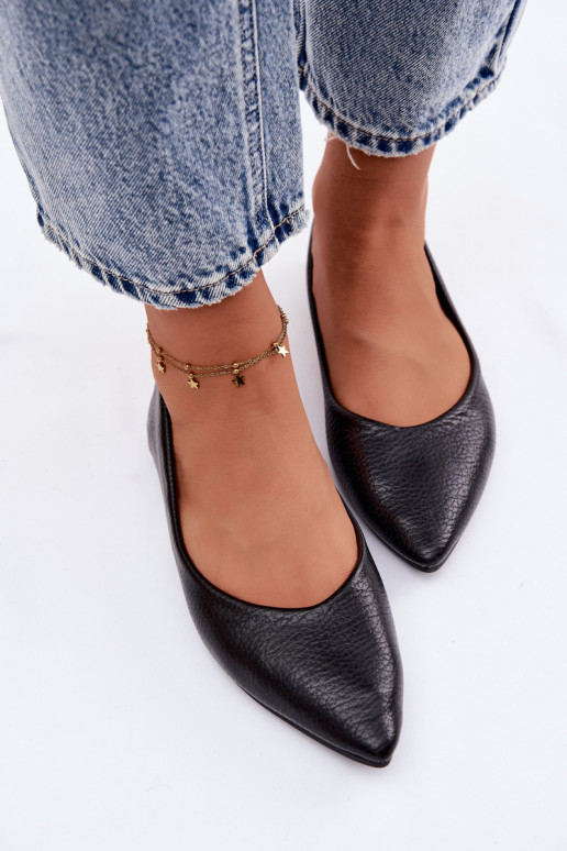 Ballerines en simili cuir noires Nelisa
