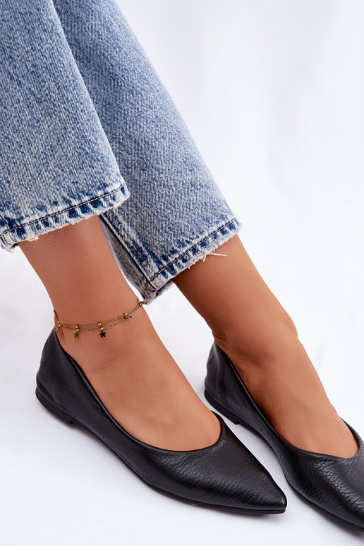 Ballerines en simili cuir noires Nelisa