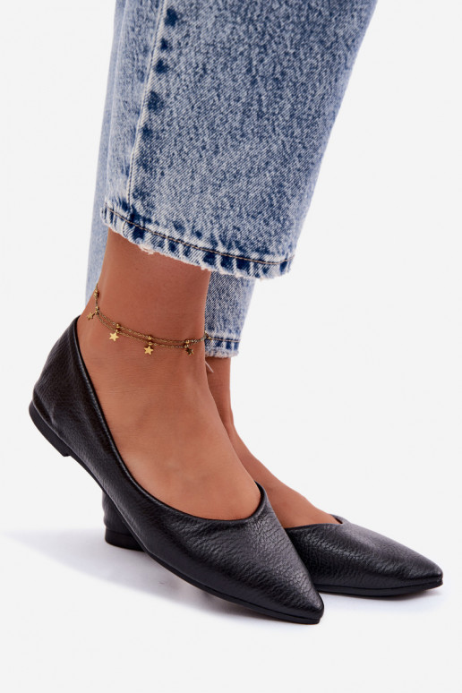 Ballerines en simili cuir noires Nelisa
