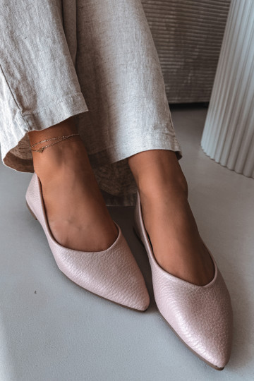 Ballerines en simili cuir couleur rose Nelisa