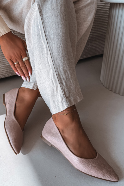 Ballerines en simili cuir couleur rose Nelisa