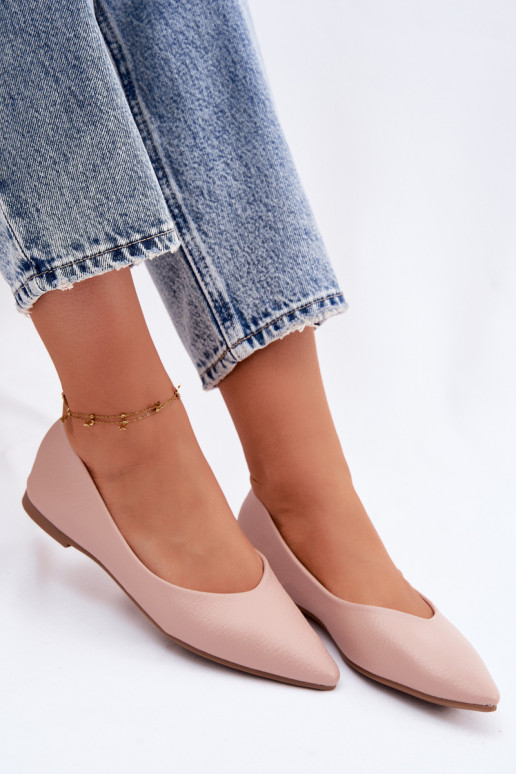 Ballerines en simili cuir couleur rose Nelisa
