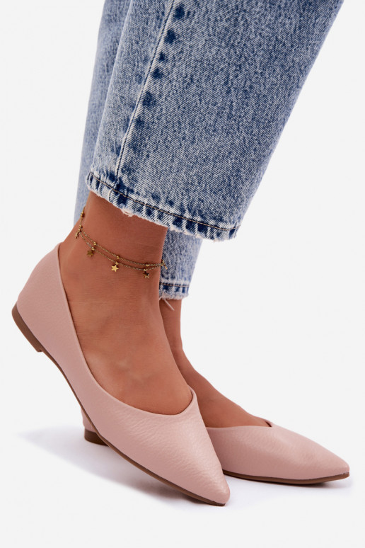 Ballerines en simili cuir couleur rose Nelisa