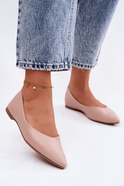 Ballerines en simili cuir couleur rose Nelisa