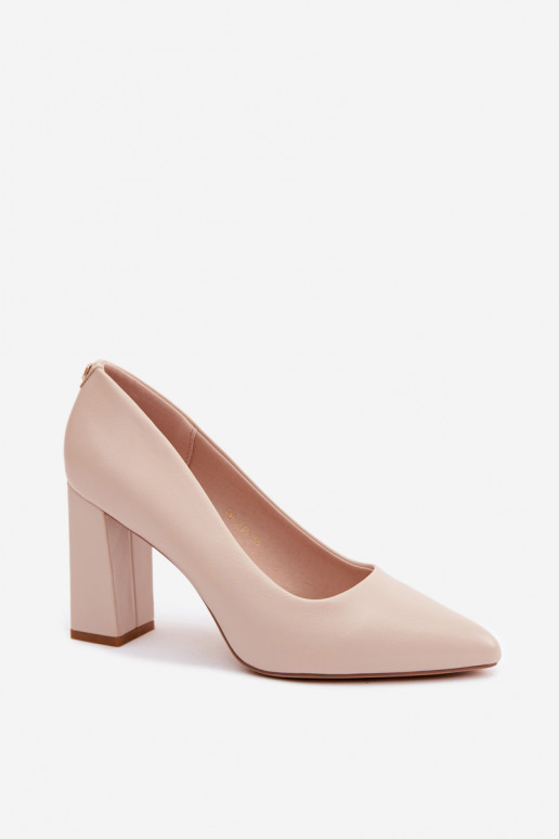 Chaussures à talons en simili cuir Sergio Leone PB216 ivoire