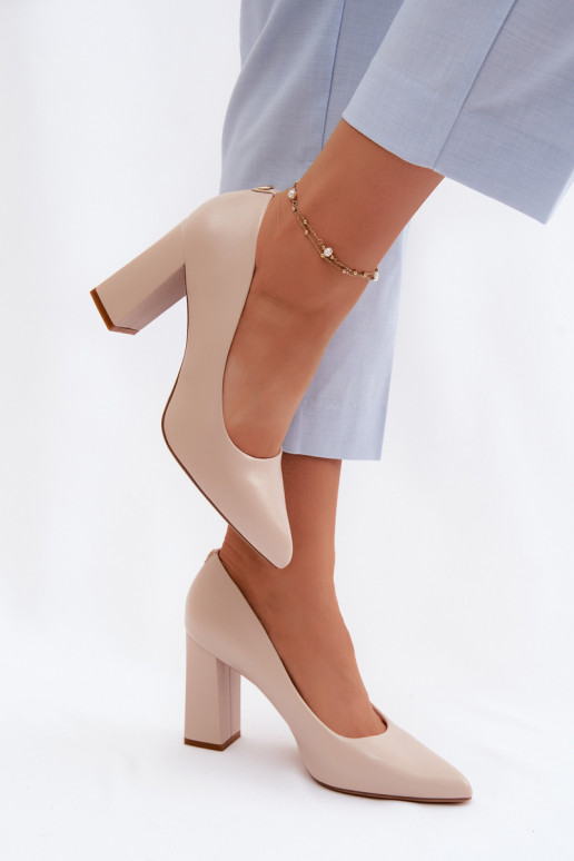 Chaussures à talons en simili cuir Sergio Leone PB216 ivoire