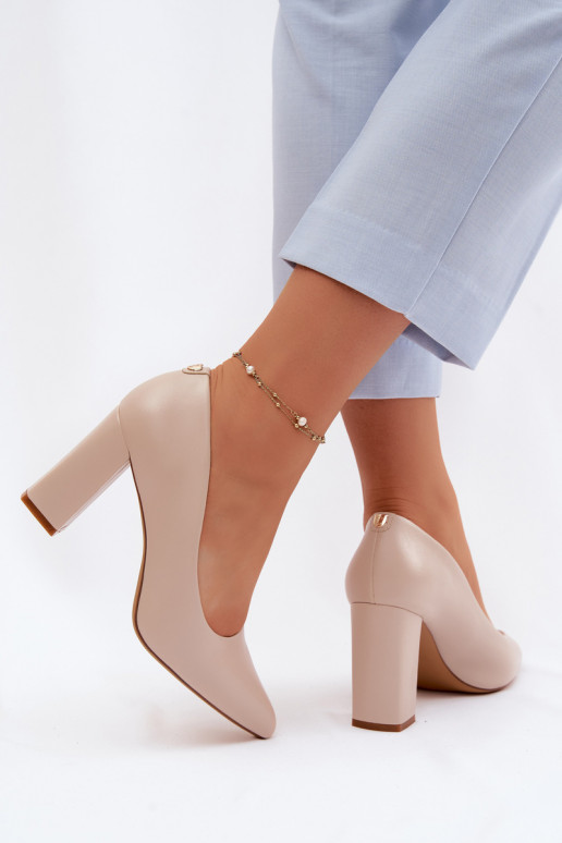 Chaussures à talons en simili cuir Sergio Leone PB216 ivoire