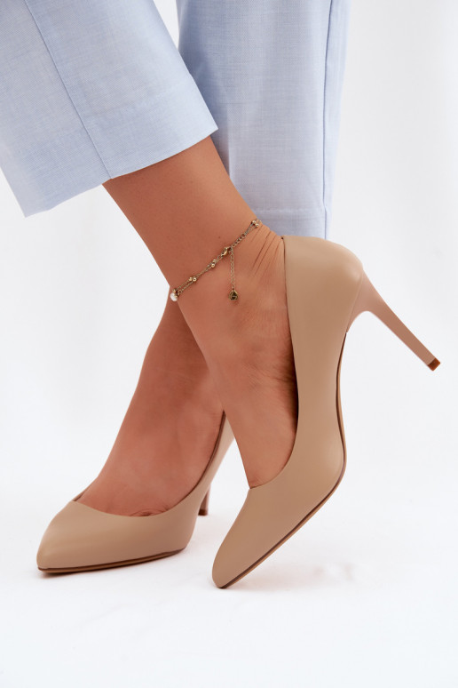 Hochhackige Schuhe aus Kunstleder Sergio Leone 1339 in Sandfarbe