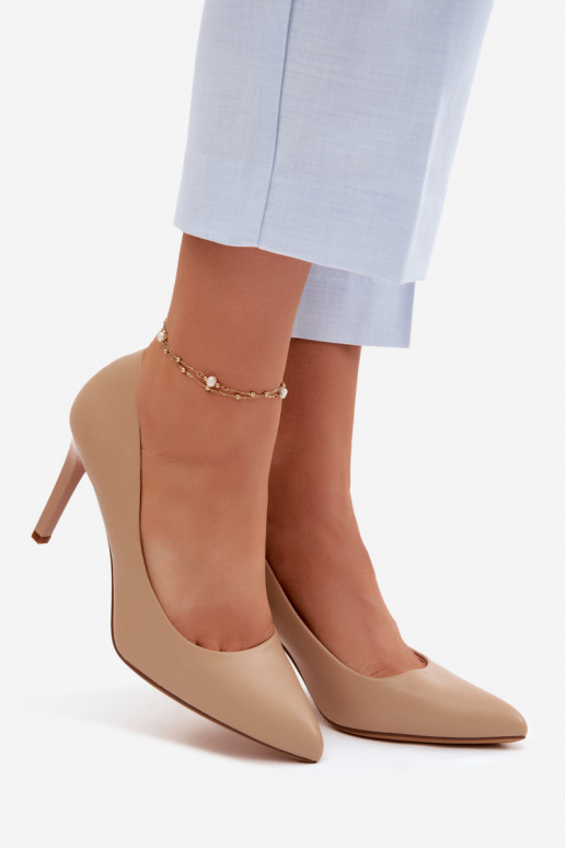 Hochhackige Schuhe aus Kunstleder Sergio Leone 1339 in Sandfarbe