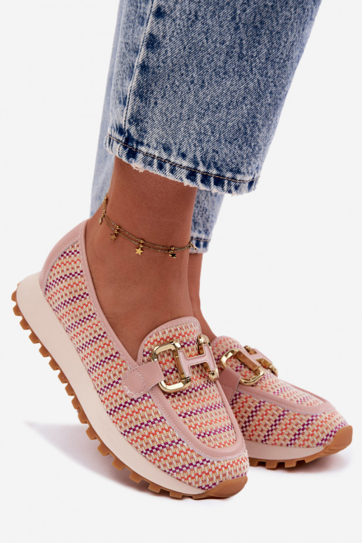 Sneakers Stilvollllschuhe Schlüpfen Ze goldene Farbem Detalem GOE TT2N4081 pinke Farbe