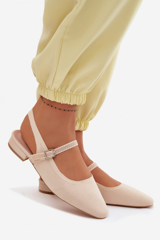  Sandalen Ballerinas Feminin mit Riemen elfenbeinfarbe Selrene