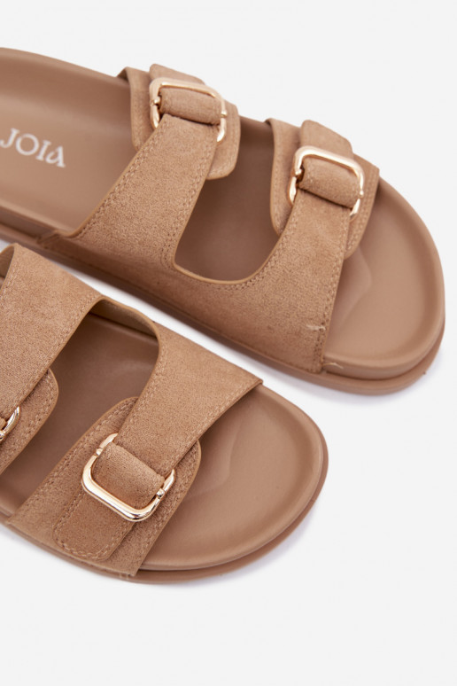 Chaussons couleur sable avec boucles dorées Pelorin