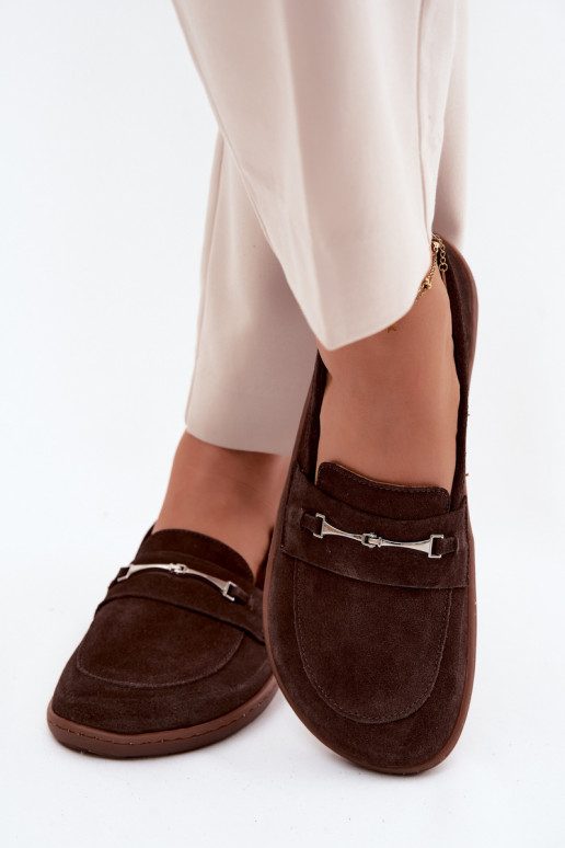 Mocassins barefoot en daim Zazoo 322, couleur chocolat