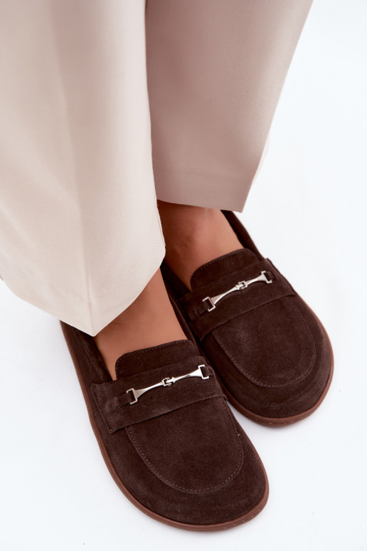 Ziegenveloursleder-Barefoot-Mokassins Zazoo 322, schokoladenfarbe